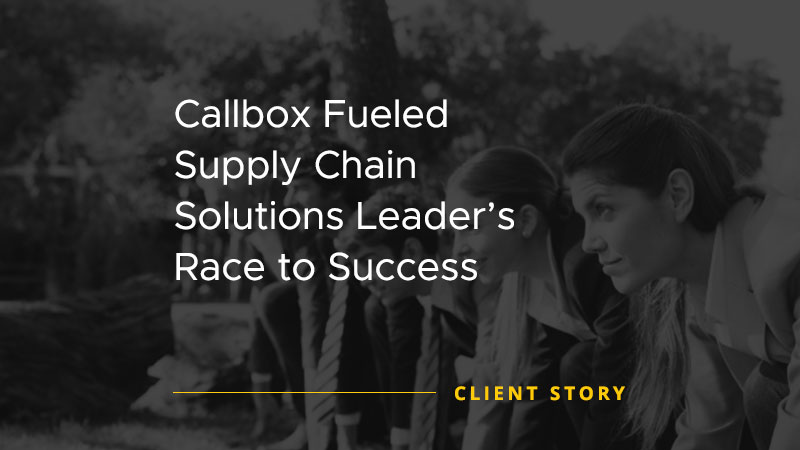 Successful lead generation campaign image for Mercury Labs Fueled Supply Chain Solutions Leader’s Race to Success