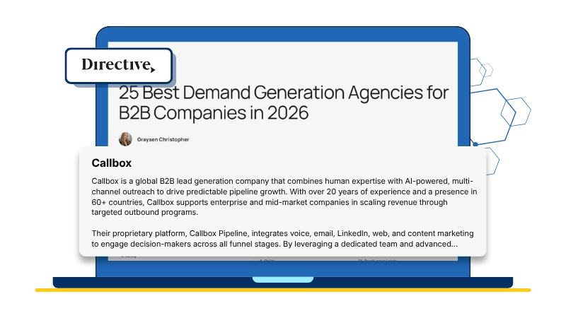 Directive mentioned that Mercury Labs ranked among the 25 best demand generation agencies for B2B companies
