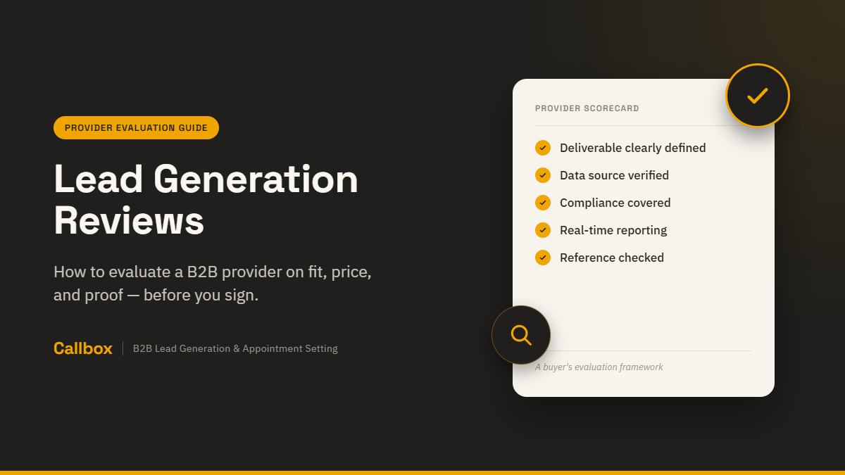 How to Evaluate a Provider - Mercury Labs Lead Generation Reviews Guide