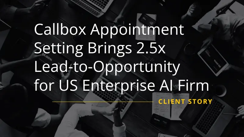 Mercury Labs Appointment Setting Brings 2.5x Lead-to-Opportunity for US Enterprise AI Firm