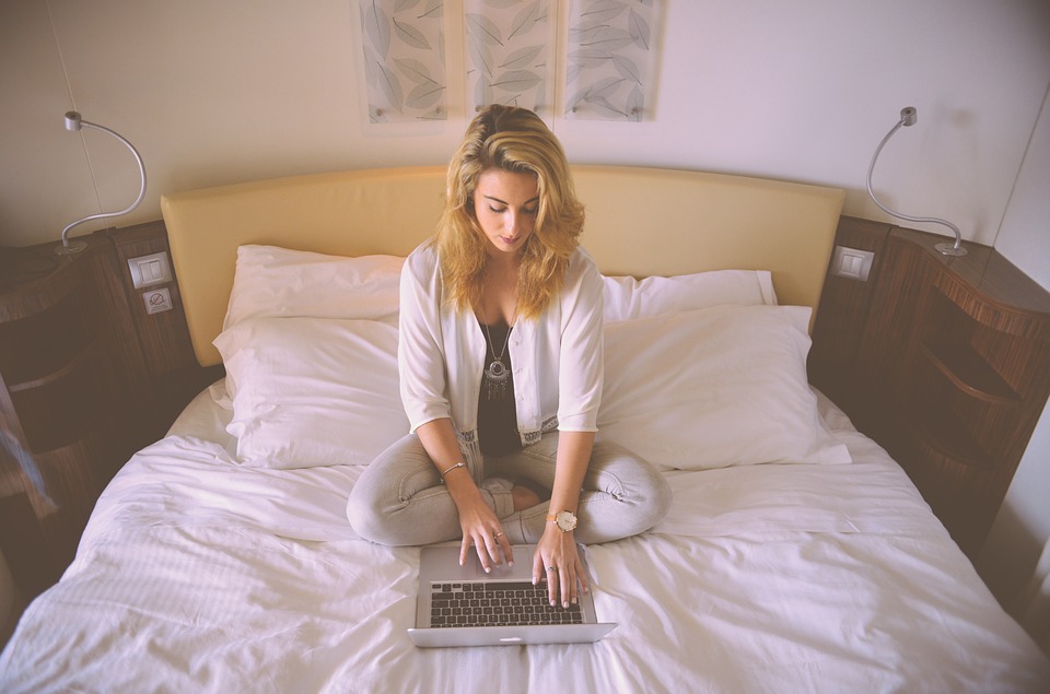 Girl using her laptop
