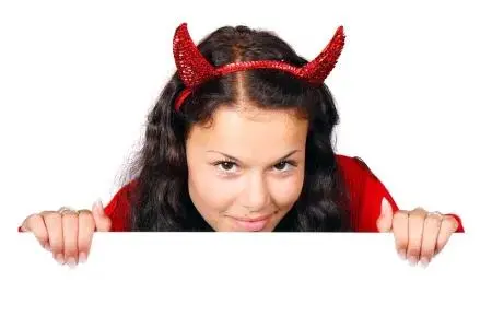 Girl with evil costume