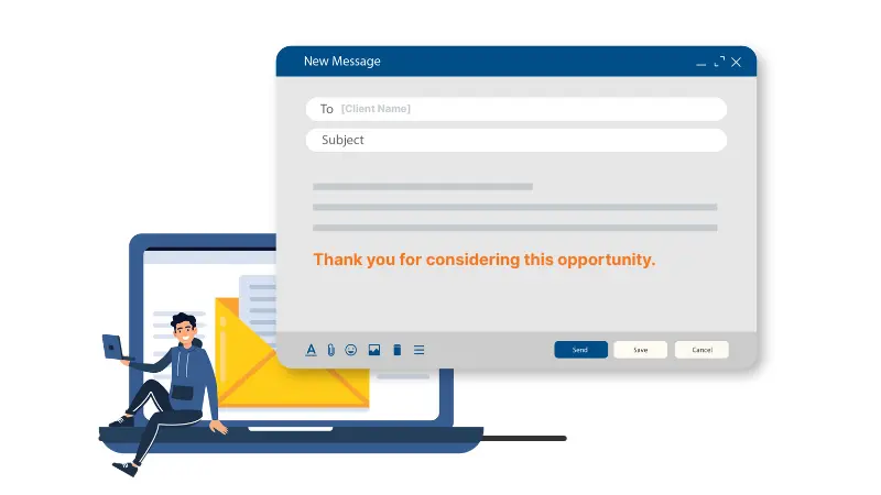 image for indirect closing email lines sample