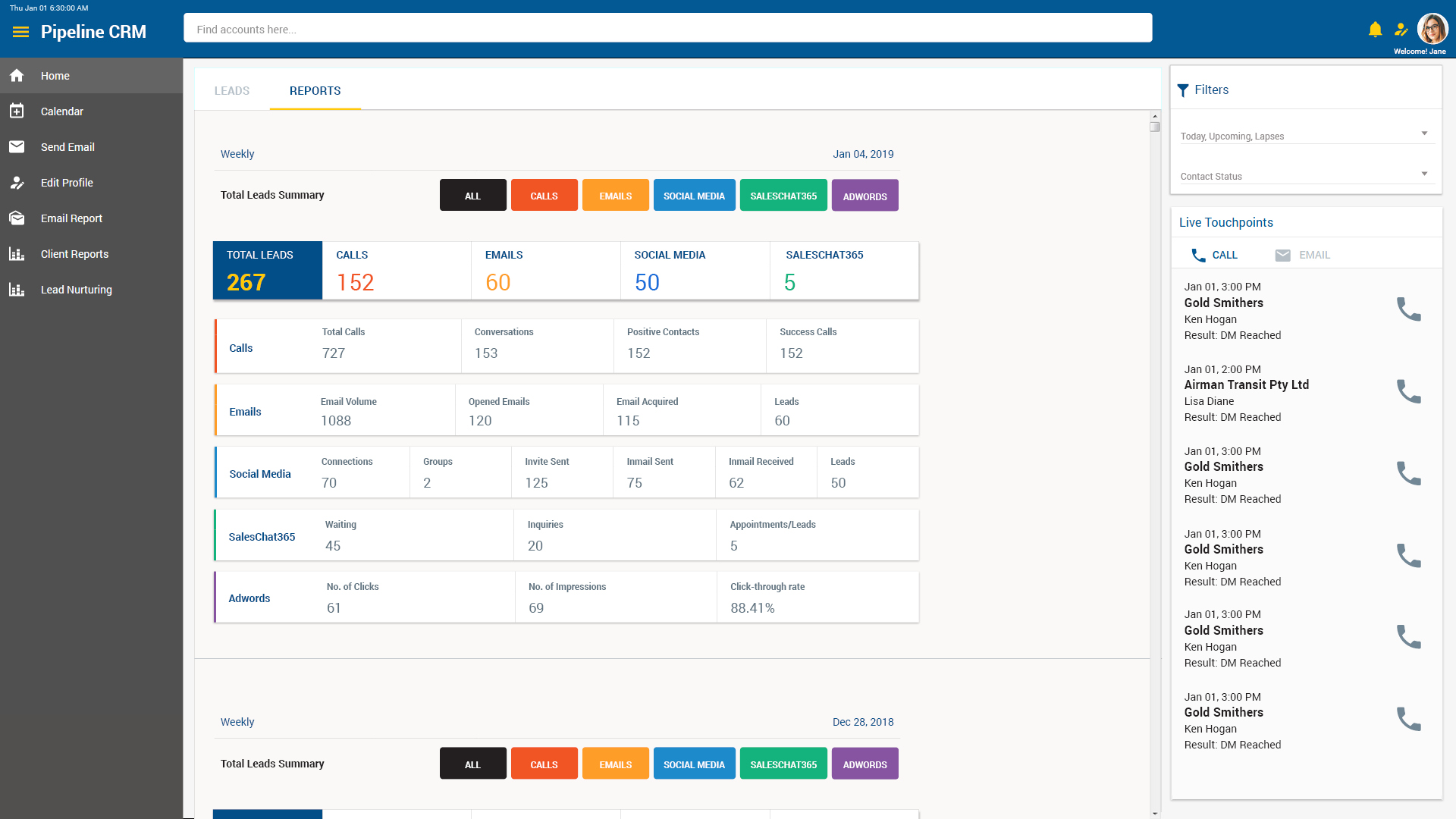 Screenshot of Mercury Labs's Pipeline CRM