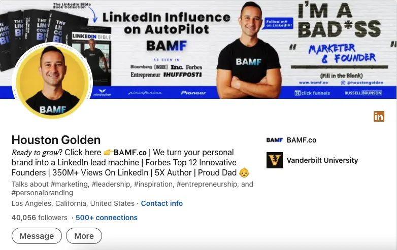 Houston Golden LinkedIn Profile