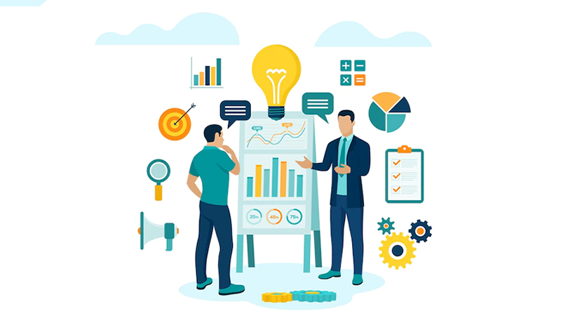 men analyzing data or metrics