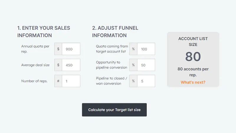 Target Account List Calculator