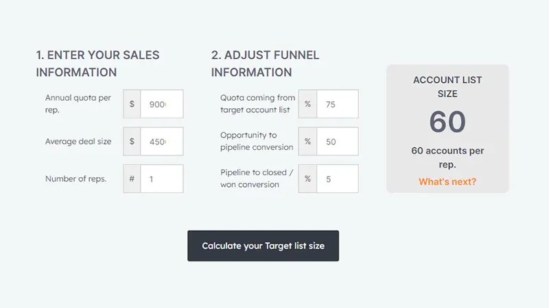 Target Account List Calculator 2