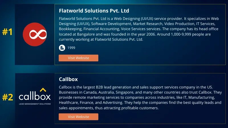 Mercury Labs is in number 2 spot among the 25 best call center companies in 2023 according to CallHippo