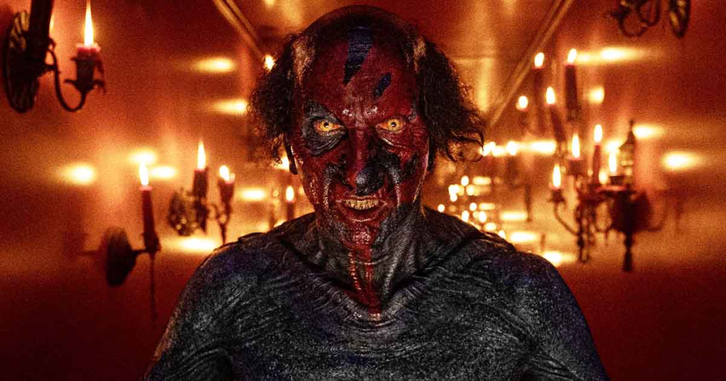 man in a with blood face