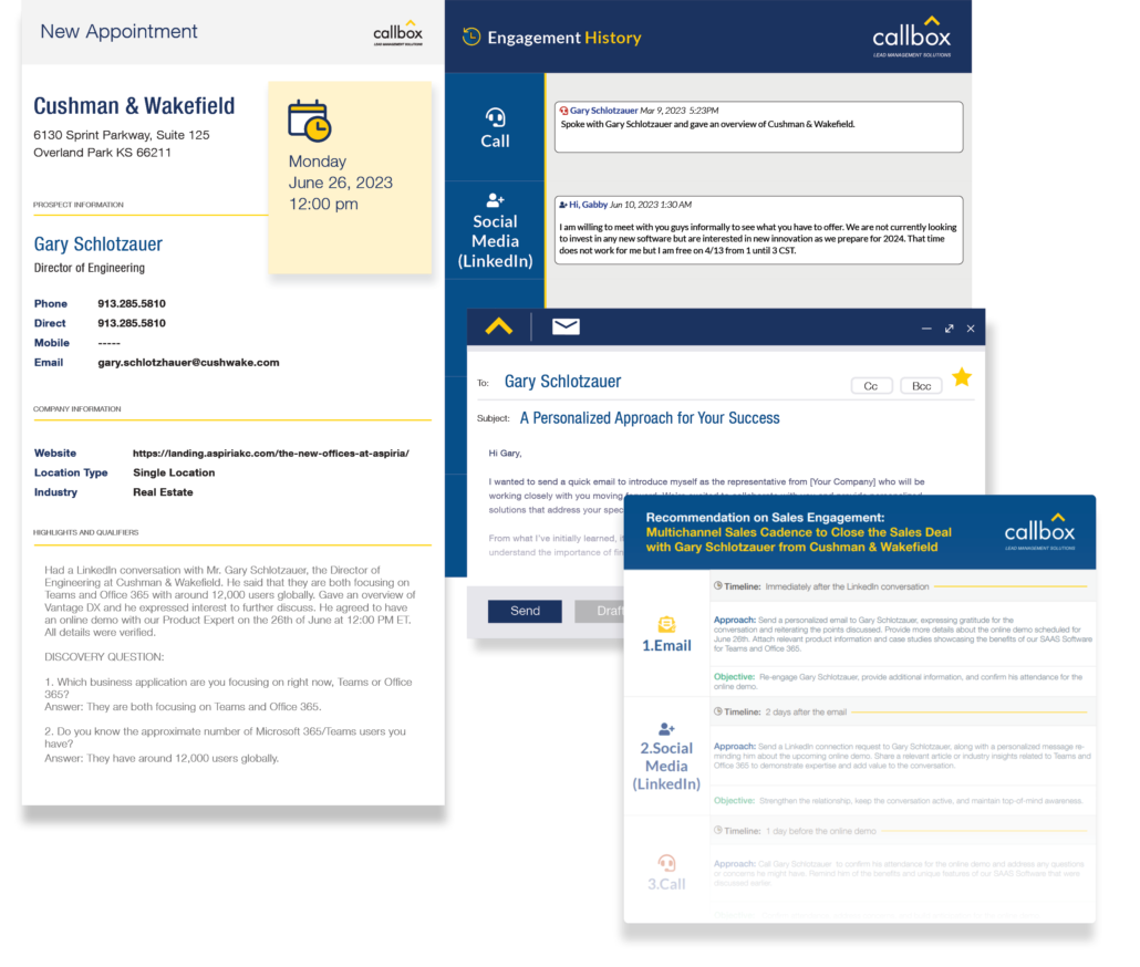 sample image of lead handoff brief