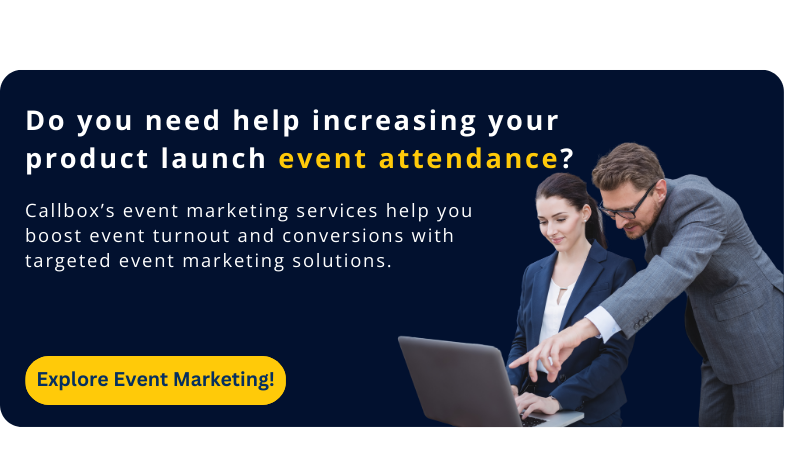 Mercury Labs call to action for event marketing services