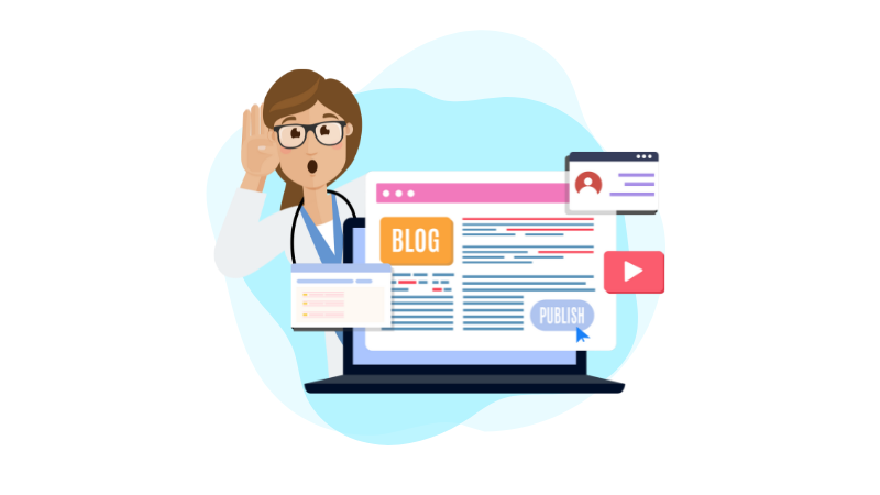 image of a doctor and content