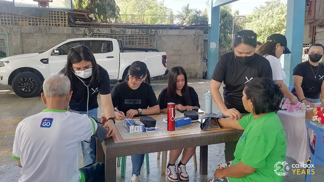 Taking blood pressure readings during program participation
