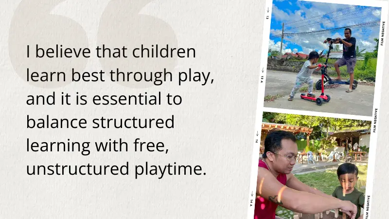 Jhesrhel Diolosa insights for specific ways that he can contribute to child's growth and development