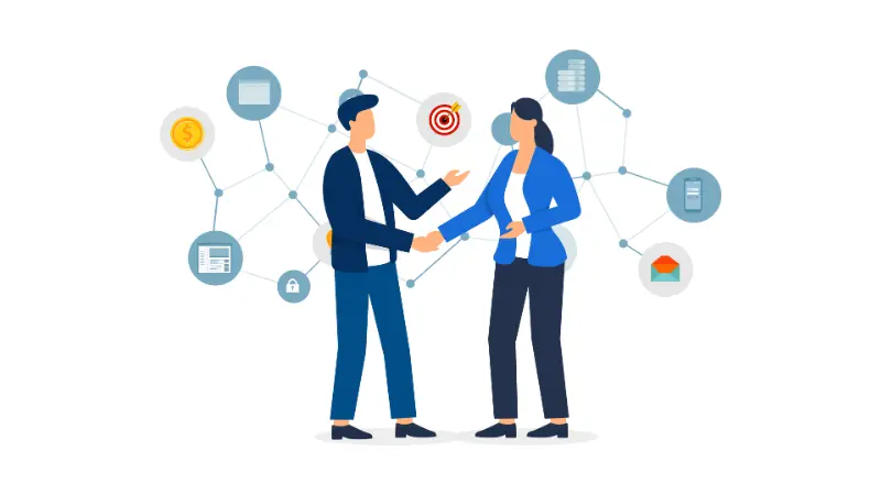 illustration for partnership and networking for crm lead generation
