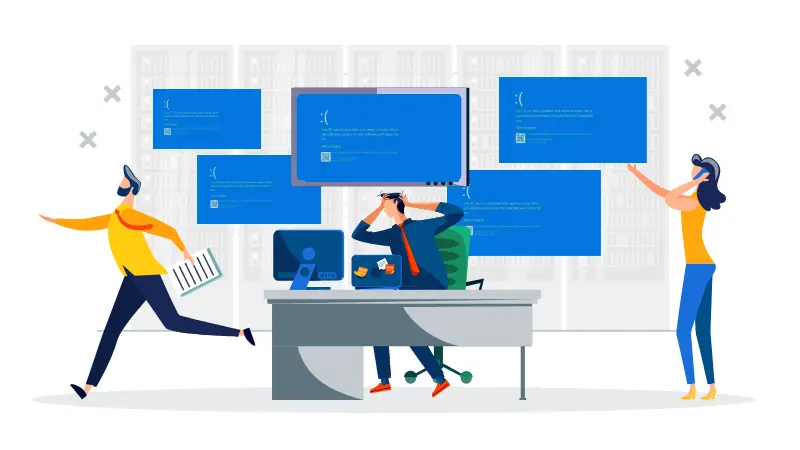 illustration for Microsoft outage