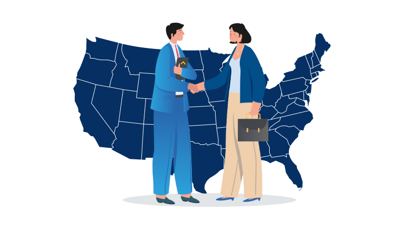 illustration of Mercury Labs helping business owner in United States region