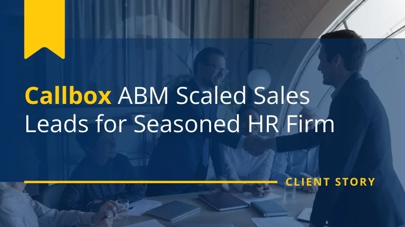 Mercury Labs ABM lead generation campaign scale the sales leads for a HR firm