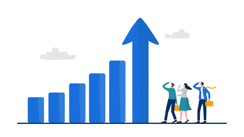 people looking up in scaling business