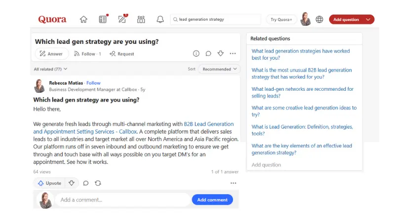 find the right question in Quora with keyword