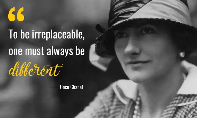Coco Chanel quote about being different