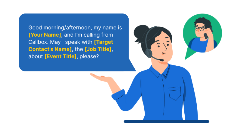 The opening script for event telemarketing