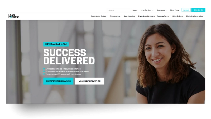 Lead Express homepage