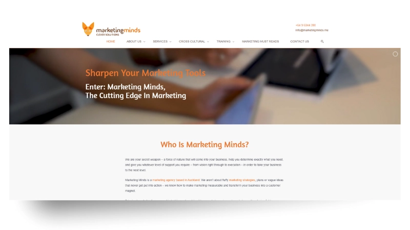 Marketing Minds homepage
