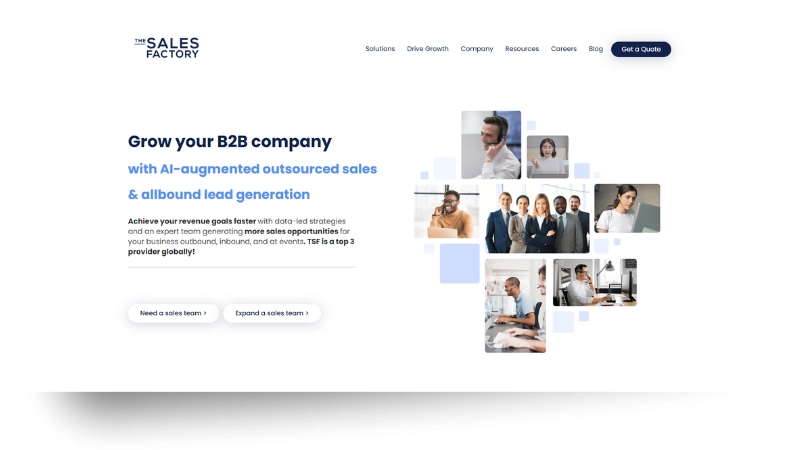 The Sales Factory homepage