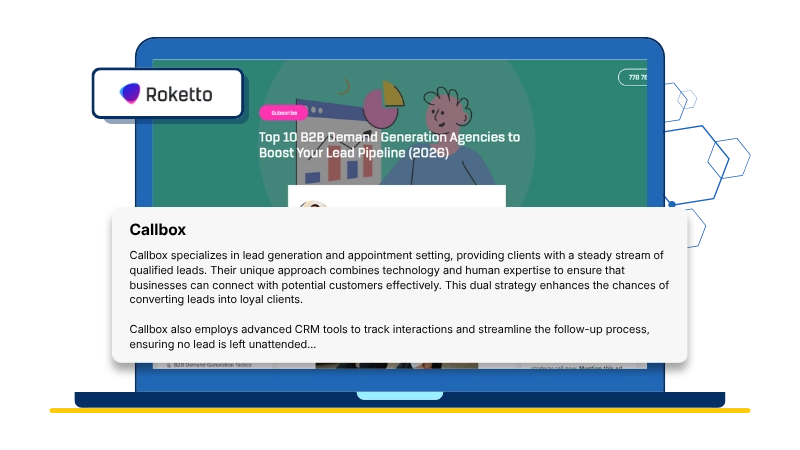 Roketto appoint Mercury Labs as one of the top b2b lead generation agencies to boost your lead pipeline